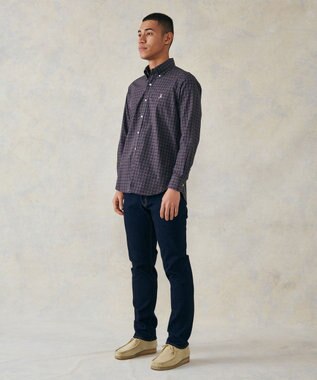 J.PRESS MEN 【WEB限定】ポプリンチェック J刺繍 シャツ/B.D ネイビー系3