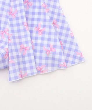 ANY KIDS 【UVカット】2WAYショルダーセパレート水着 ラベンダー×ラベンダーチェック