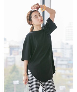 AMERICAN HOLIC 抗菌防臭　Ｄａｉｌｙ！　裾ラウンドカットチュニック Black