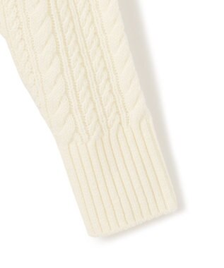 23区 【洗える】ウールコード 肩ボタンケーブル柄 ニット アイボリー系