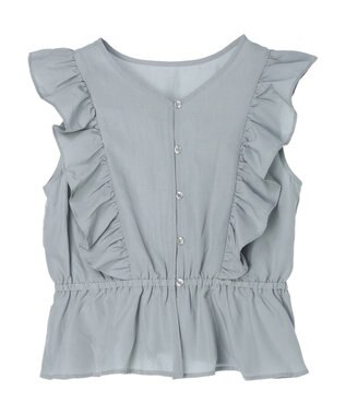 Green Parks ・ＳＵＧＡＲ　ＳＰＯＯＮ　２ｗａｙペプラムブラウス Sax