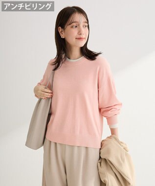 Green Parks アンチピリングレイヤード風ニットプルオーバー