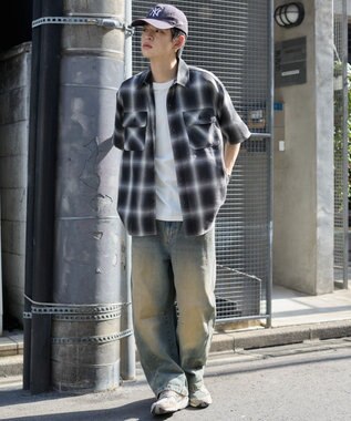 WEGO 【ユニセックス着用ITEM/SMLサイズ展開】オンブレチェックシャツ（SS） 柄1