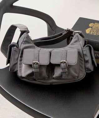 WEGO 金具デザインポケットショルダー グレー