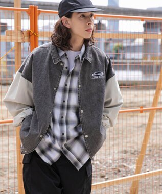 WEGO 【ユニセックス着用ITEM】デニムスタジャン ブラック