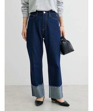 Green Parks ロールアップストレートデニムパンツ One Wash