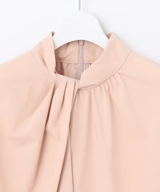 自由区 L 【洗える】ストレッチタイプライター ブラウス ピンク系