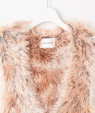 自由区 【カトリエムブーケ】Flower fur シャギーベスト ピンク