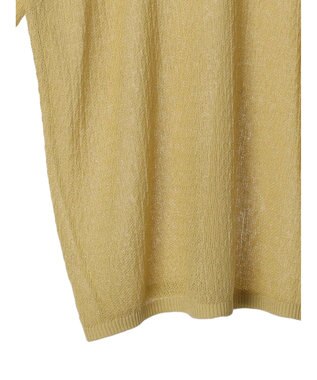 Green Parks 透かし編み肩あきニットプルオーバー Light Khaki