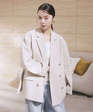 earth music&ecology ダブルジャケット Light Beige