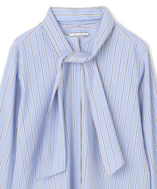 BEIGE， 【洗える】CROIX / コットンボウタイブラウス Sax St