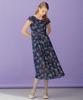 TOCCA 【洗える！】WATERCOLOR HARMONY ロングドレス ネイビー系