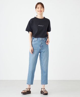 SHARE PARK LADIES センタープレスストレートデニム インディゴ