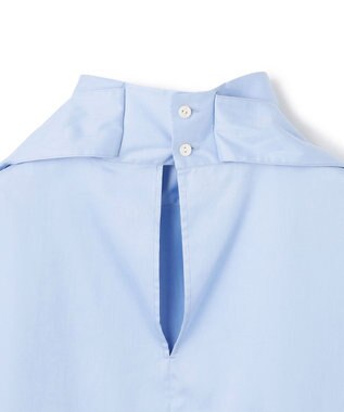 uncrave ブロードクロス ボウタイブラウス サックス