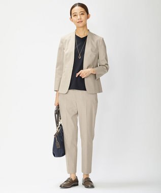 J.PRESS LADIES 【洗える・撥水・防汚】コットンFITTYシャーク テーパード パンツ ベージュ系