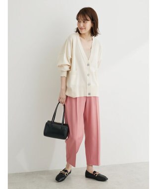 Green Parks 洗える　ショート丈カーディガン Ivory