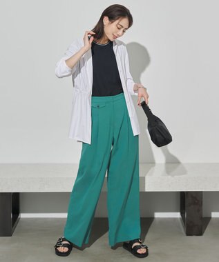 ICB Ry/Liバイオストレッチ ワイドパンツ エメラルド