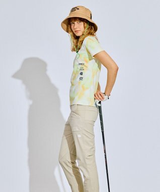 PW CIRCULUS 【吸水速乾  / UV遮蔽率99.5%  UVカット / ストレッチ】【WOMEN】タイダイ柄モックネックT ゴルフウェア レディース イエロー系5