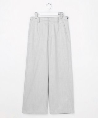 J.PRESS LADIES ソフトシャンブレー ストレートパンツ ライトグレー系