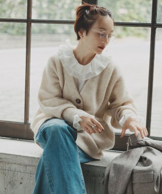 #Newans 【前後着用可能】【高山都さんコラボ】ビッグカラー２WAYブラウス ホワイト