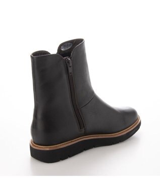 ing <ing>サイドファスナーショートブーツ ダークブラウン