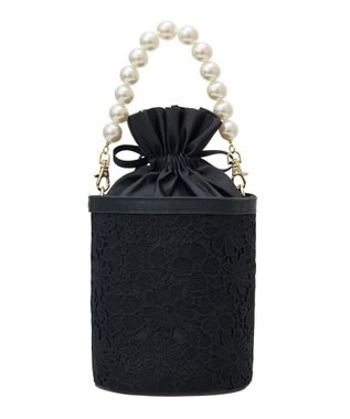 Maison de FLEUR EC限定フラワーレース2Wayバケツ型バッグ Black
