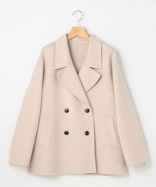 組曲 S ダブルブレストリバー コート アイボリー系