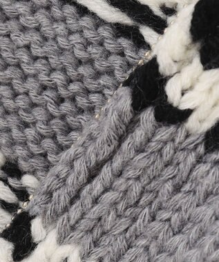 23区 【SLOW】カウチンジャガード ジップ カーディガン ライトグレー系