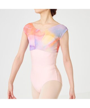 Chacott 【NOZOMI YUASA】フレンチスリーブレオタード ローズプリント