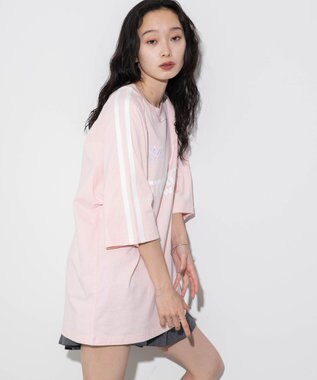 WEGO 【ユニセックス着用ITEM/手洗い可/MLサイズ】ラインゲームロゴT ピンク