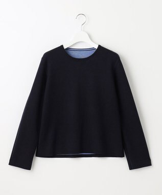 自由区 L 【ご好評につきWEBのみ新色追加/洗える/マルチウェイ】リバーシブルニット セットアップ ネイビー系