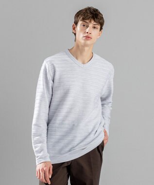 JOSEPH HOMME 【LEON 掲載】ストームリップル　Vネックカットソー ライトグレー系