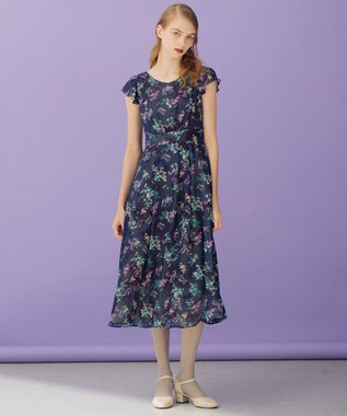 TOCCA 【洗える！】WATERCOLOR HARMONY ロングドレス ネイビー系