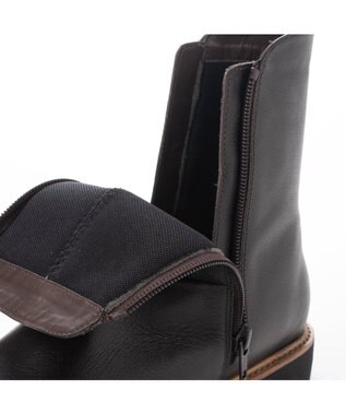 ing <ing>サイドファスナーショートブーツ ダークブラウン