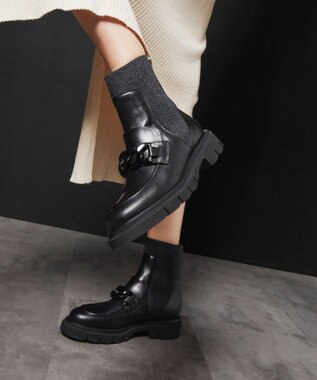 BONTRE 【LucaGrossi/ルカグロッシ】厚底チェーンショートブーツ/G890T-UA