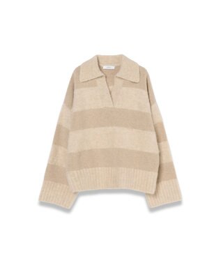 JOSEPH ブラッシュドストライプニット Powder