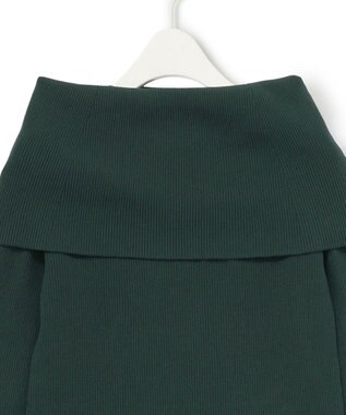 ICB L 【洗える】VIS/PEスムース オフショルダーニット ミッドグリーン系