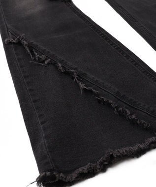 WEGO ブーツカットフリンジデニム ブラック