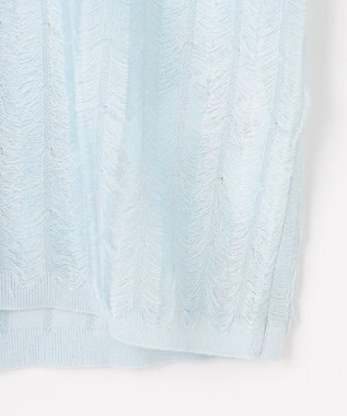 自由区 【カトリエムブーケ】Jacquard coupe ハーフスリーブプルオーバー サックス