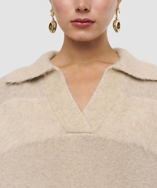 JOSEPH ブラッシュドストライプニット Powder