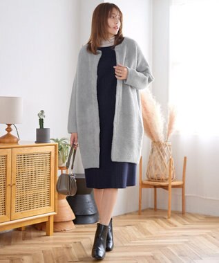 Tiaclasse シャギーニットコーディガン グレー