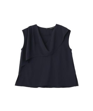 YECCA VECCA ドレープブラウス Navy