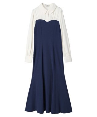 earth music&ecology ビスチェ風ドッキングワンピース Blue