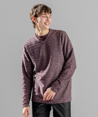 JOSEPH HOMME 【LEON 掲載】ストームリップル　Vネックカットソー ブラウン系