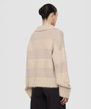 JOSEPH ブラッシュドストライプニット Powder