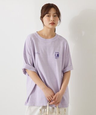 AMERICAN HOLIC 【WEB限定】ピグメント5分袖ロゴプルオーバー Purple