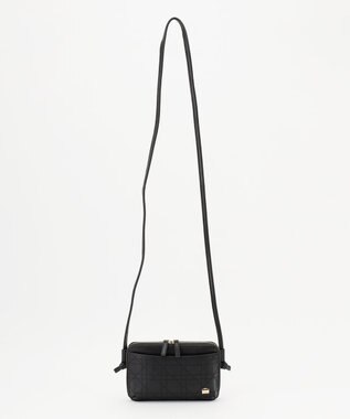 LA BAGAGERIE 【レザー×ステッチ】スクエアマルチポシェット ブラック