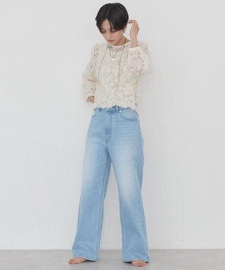 AMERICAN HOLIC 【EDWIN別注】ワイドデニム Light Indigo