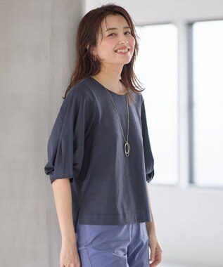 ANY シルケットスムース タックスリーブプルオーバー ネイビー