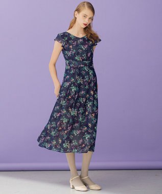 TOCCA 【洗える！】WATERCOLOR HARMONY ロングドレス ネイビー系